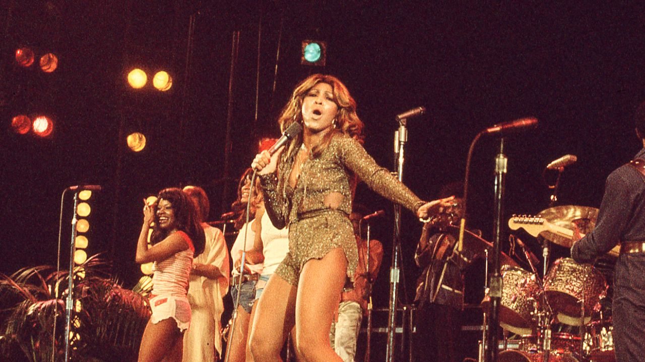 Tina Turner (center) performs in the 1970s, as shown in the HBO documentary "Tina." 