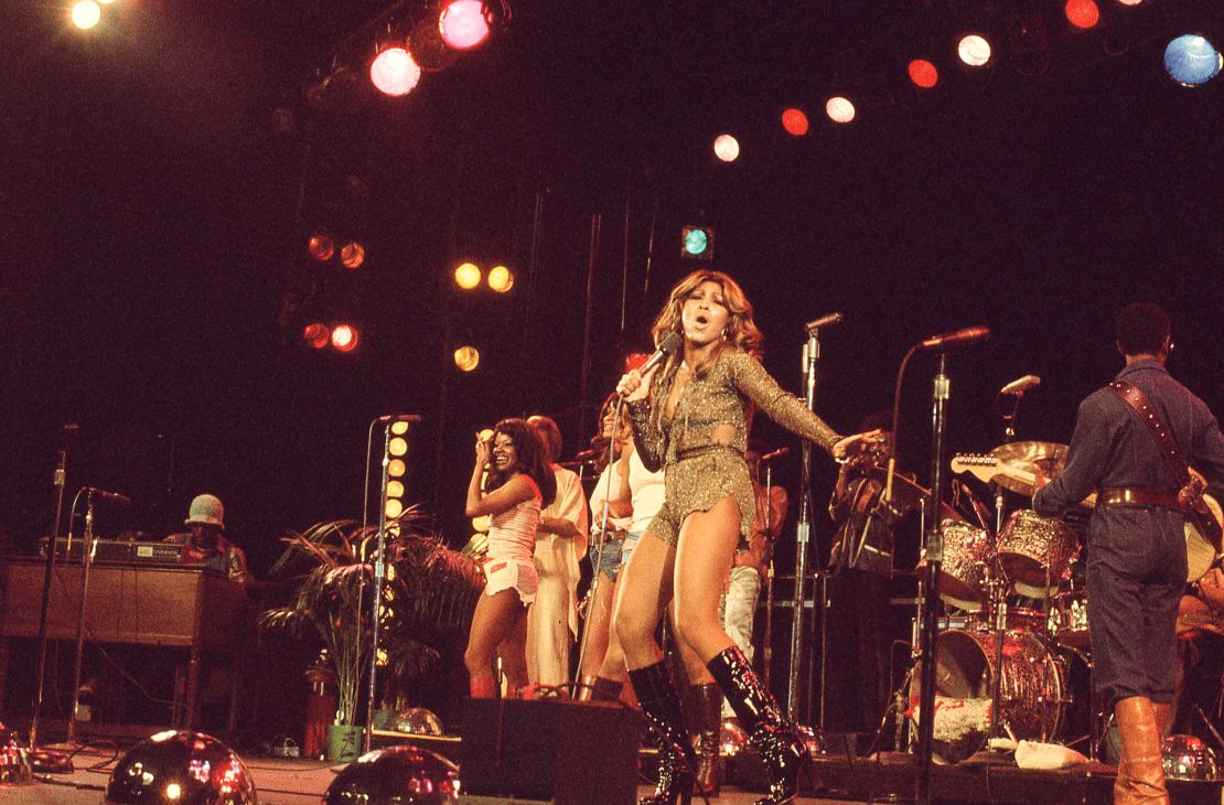 Tina Turner (center) performing in the 1970s, as shown in the HBO documentary 'Tina' (Courtesy of Rhonda Graam/HBO).