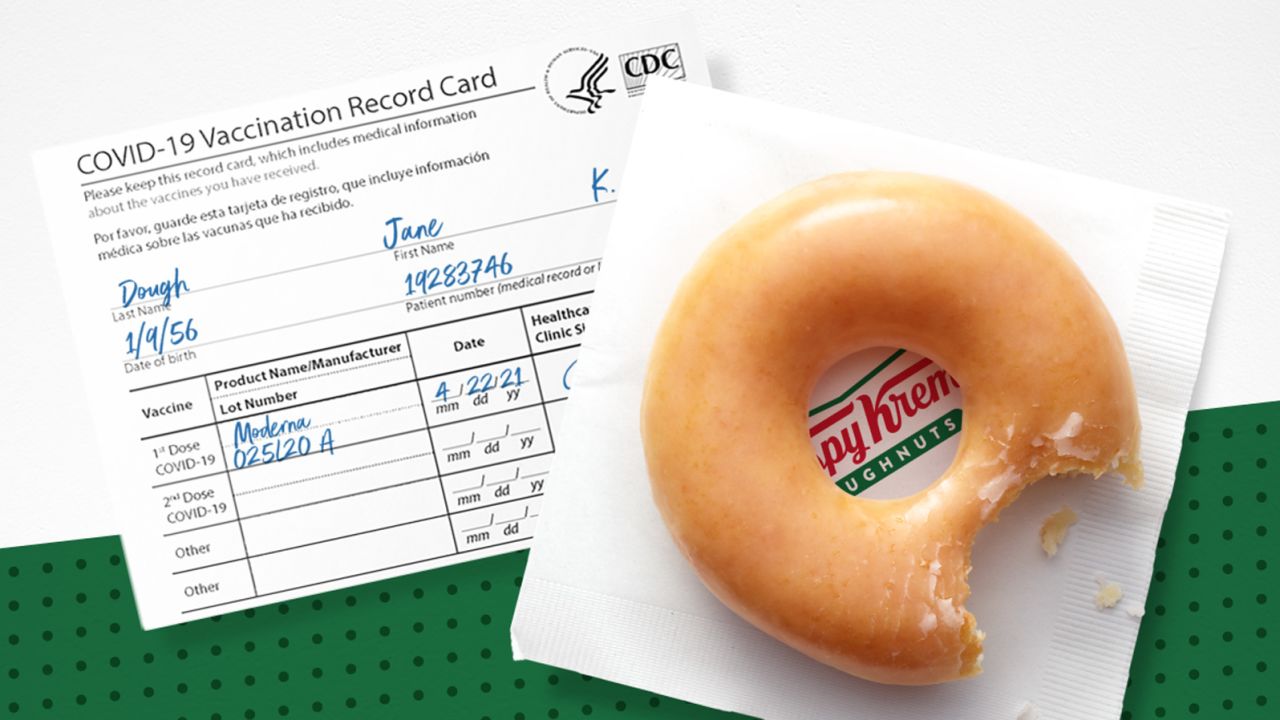 Your Covid-19 vaccine can score you free doughnuts for the rest of the year. 
