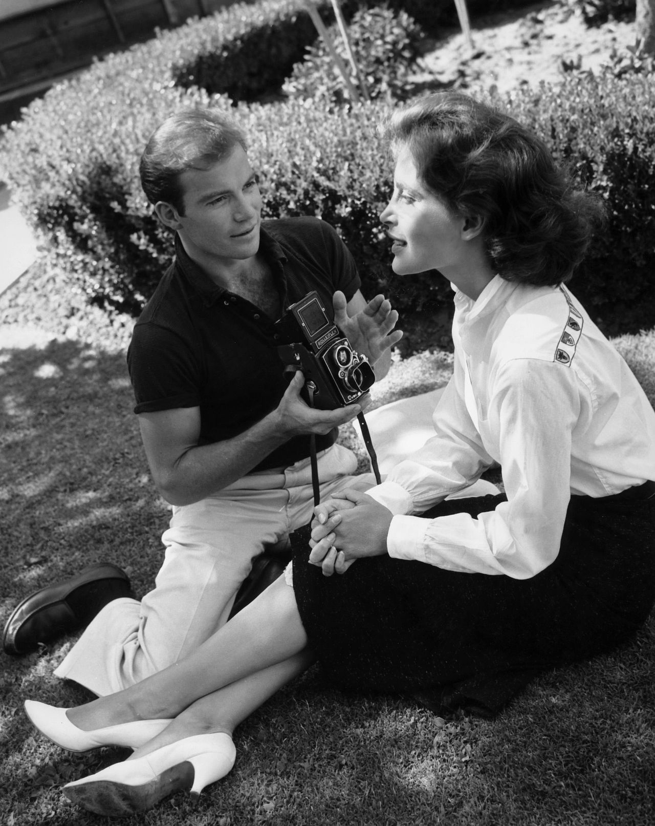 Shatner and his first wife, actress Gloria Rand, are seen in 1957.