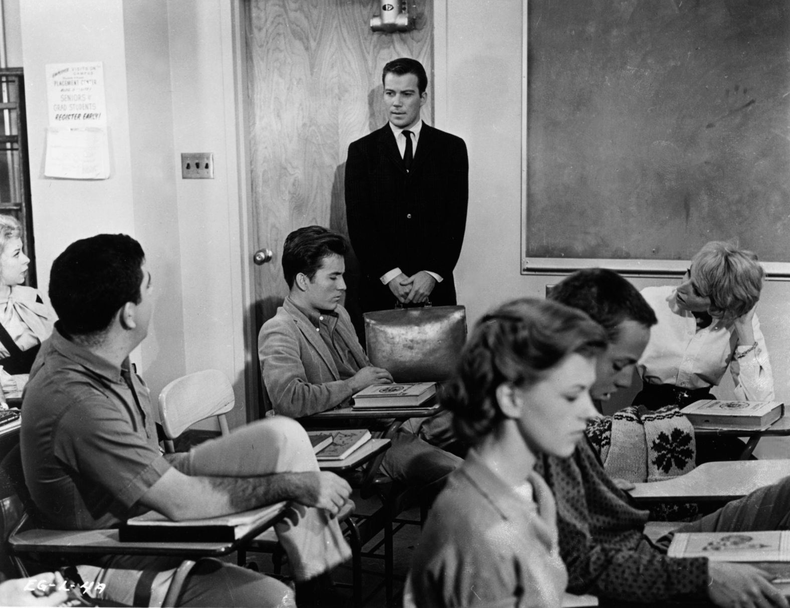 Shatner plays a teacher in the 1961 movie "The Explosive Generation." It was one of his earliest film roles.