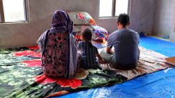  Temporary shelter for 36-year-old (identity withheld) and her family who crossed over from Myanmar to the Indian state of Mizoram after Military Coup. (Vijay Bedi/ For CNN)