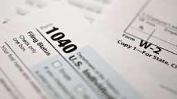 A U.S. Department of the Treasury Internal Revenue Service (IRS) 1040 Individual Income Tax form 