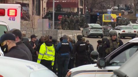 There was a large police presence outside the store.