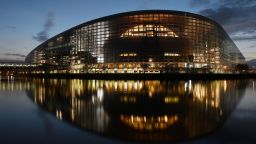 TOPSHOT - A picture taken on March 26, 2019 shows the building of the European Parliament in Strasbourg, eastern France. (Photo by Frederick FLORIN / AFP)        (Photo credit should read FREDERICK FLORIN/AFP via Getty Images)