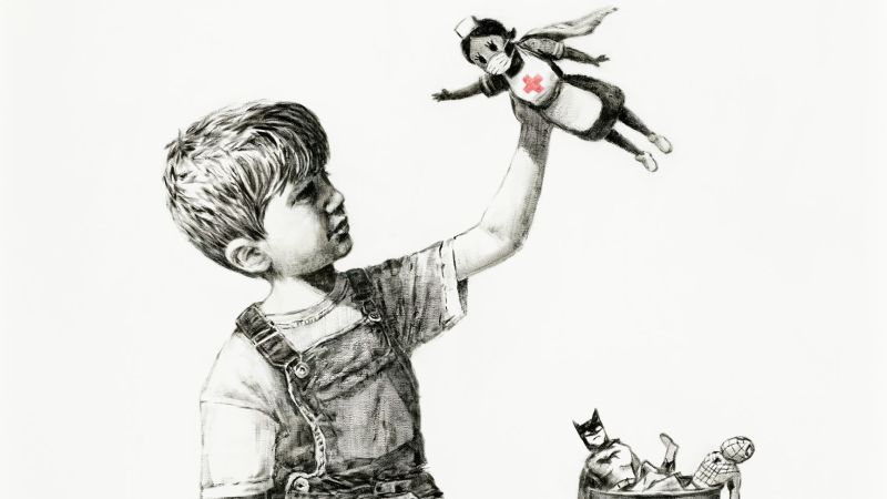 (Banksy),ゲームチェンジャー Game Changer リトグラフ Banksy's 'Game Changer' painting sells for a record-breaking