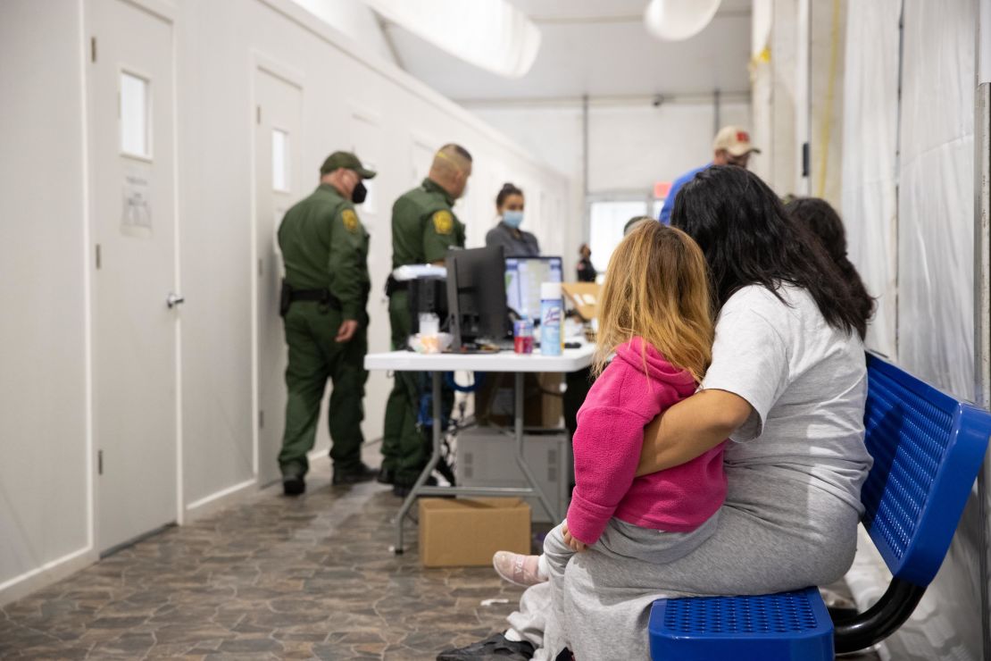 The temporary processing facilities in Donna, Texas, February 25, 2021, constructed to safely process family units and unaccompanied alien children (UACs) encountered and in the custody of the U.S. Border Patrol.