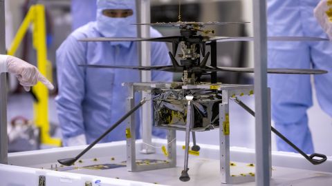 Functional testing of the helicopter occurred in the airlock inside Kennedy Space Center's Payload Hazardous Servicing Facility on March 10, 2020.