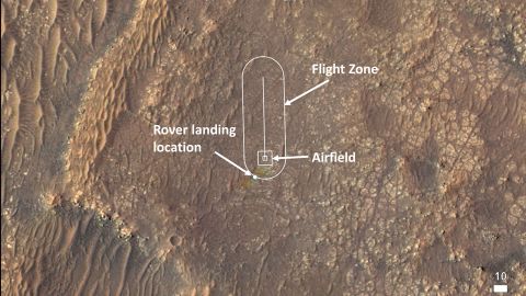 This image shows where the helicopter team will attempt its test flights. 