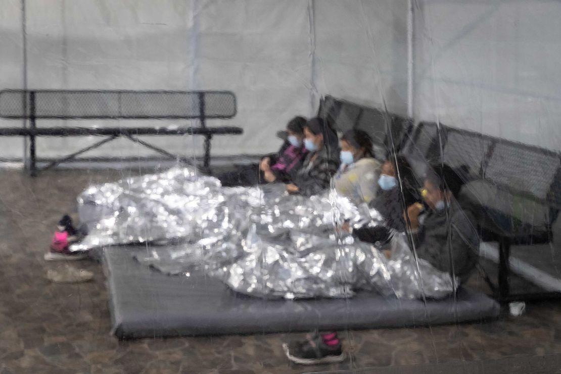 The temporary processing facilities in Donna, Texas, February 25, 2021, constructed to process family units and unaccompanied alien children (UACs) encountered and in the custody of the U.S. Border Patrol. 