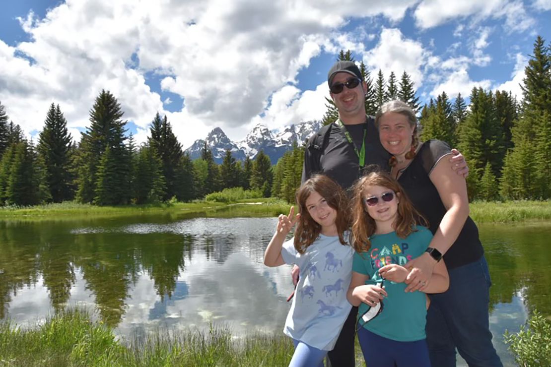 Katie Perez and her family during a trip to Grand Teton National Park. 
