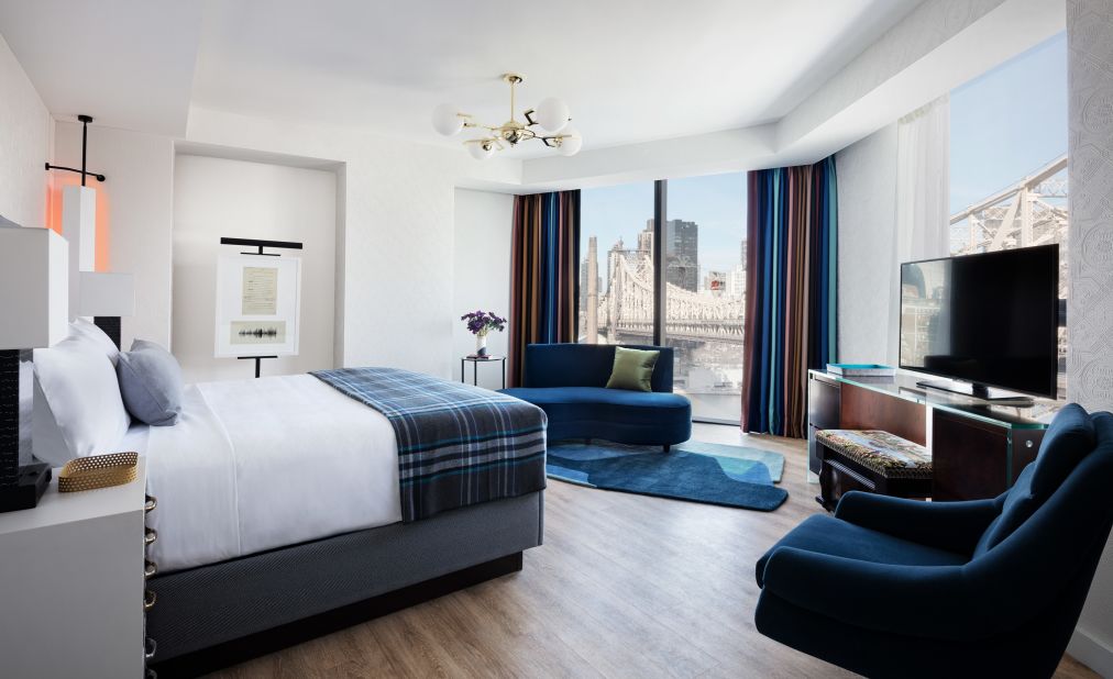 <strong>Knockout views: </strong>This Graduate junior suite, one of 48 in the 224-key hotel, showcases city views. A rooftop bar also promises sweeping views of New York.