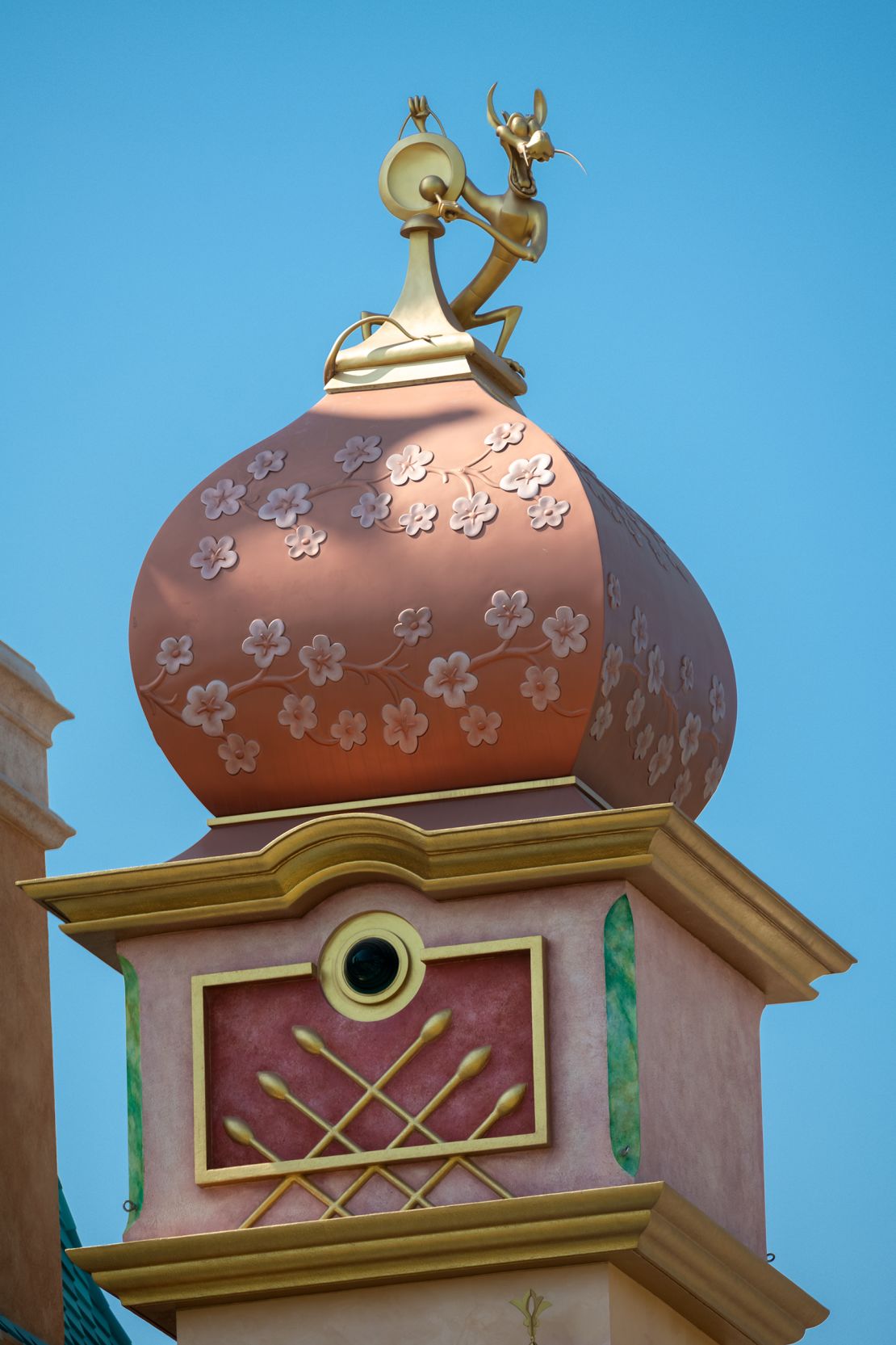 Mulan's cherry-blossom tower.