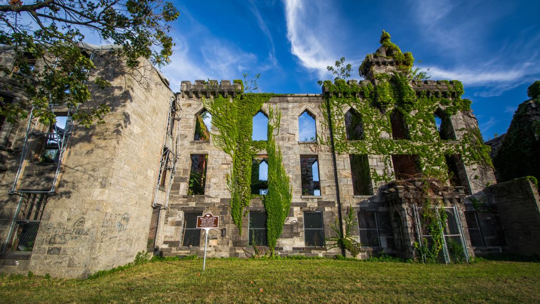 Ruins of the James Renwick Jr.-designed smallpox hospital still stand on the island.