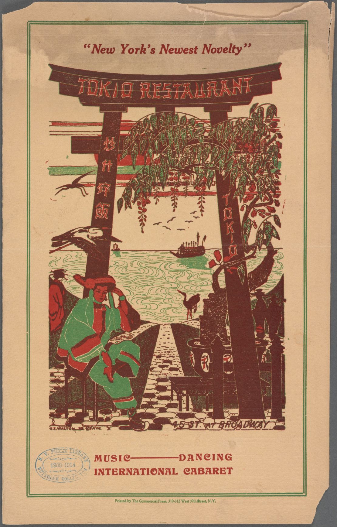 Tokio Restaurant or "The Tokio," was founded by Charles Kline, Harry Salvin, and Henry Fink in 1910 near Broadway in New York City.