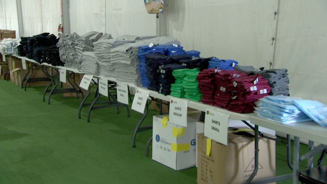 Images taken from video from inside the Carrizo Springs facility taken by a pool reporter.