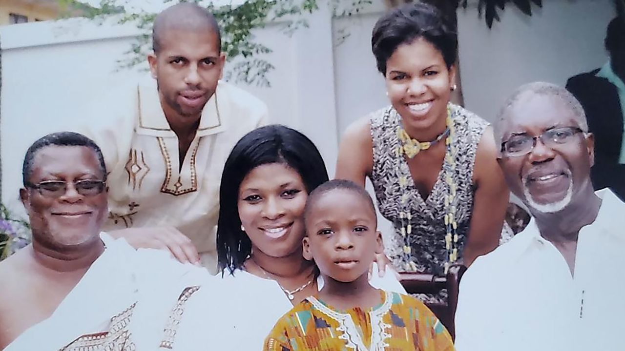 Addy, pictured with family at a festival in Accra in August 2007, credits her parents as inspirations in her entrepreneurial career.
