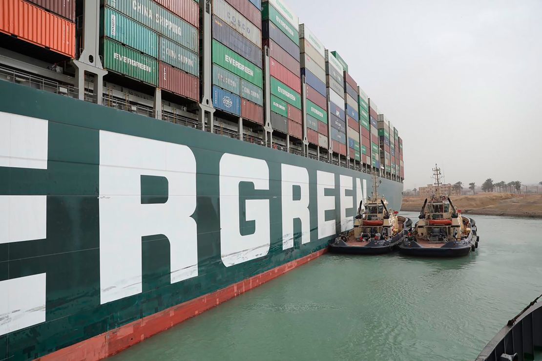 Two tugboats next to the vessel on Thursday.