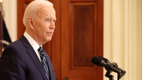 President Joe Biden answers questions during the first news conference of his presidency in the East Room of the White House on March 25, 2021 in Washington, DC.