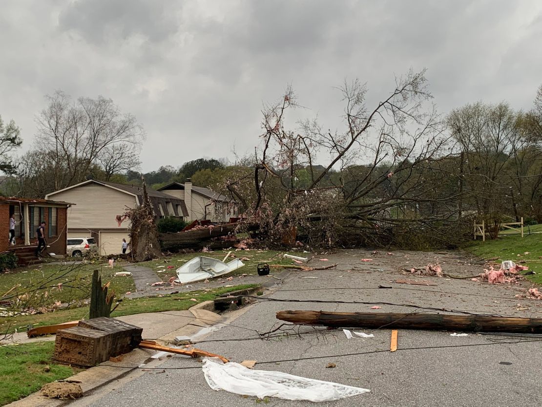 More tornado damage is seen in this photo from Pelham, Alabama, police, on March 25, 2021.