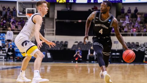 Grand Canyon forward Oscar Frayer scored 8 points in his final game, which came against Iowa in the NCAA tournament in Indianapolis, Indiana, on Saturday.