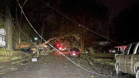 Damage caused by the tornado in Newnan, Georgia.