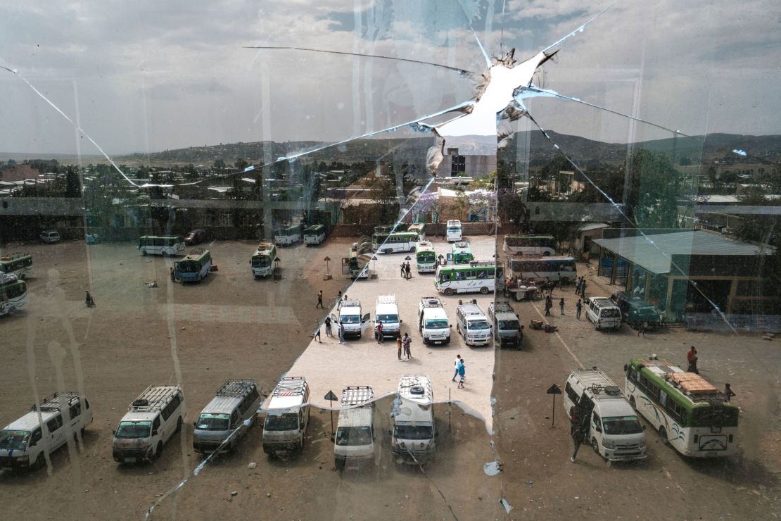 A view of the bus station in Wukro, Tigray, on March 1, 2021.