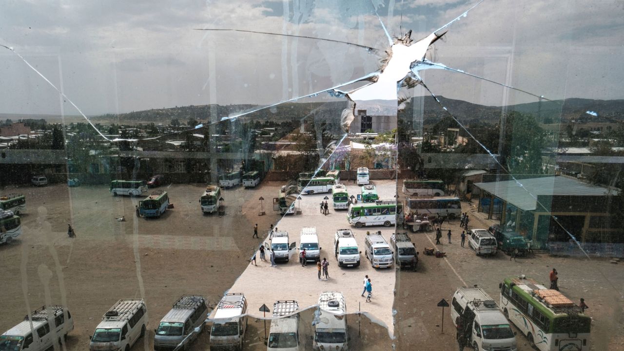 A view of the bus station in Wukro, Tigray, on March 1, 2021.