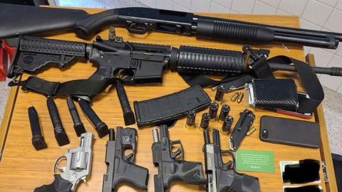 An photo of the weapons Atlanta police said Rico Marley had with him when he was arrested.