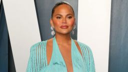 Chrissy Teigen attends the 2020 Vanity Fair Oscar Party following the 92nd annual Oscars at The Wallis Annenberg Center for the Performing Arts in Beverly Hills on February 9, 2020. (Photo by Jean-Baptiste Lacroix / AFP) / The erroneous mention[s] appearing in the metadata of this photo by Jean-Baptiste Lacroix has been modified in AFP systems in the following manner: [Chrissy Teigen] and not as written previously. Please immediately remove the erroneous mention[s] from all your online services and delete it (them) from your servers. If you have been authorized by AFP to distribute it (them) to third parties, please ensure that the same actions are carried out by them. Failure to promptly comply with these instructions will entail liability on your part for any continued or post notification usage. Therefore we thank you very much for all your attention and prompt action. We are sorry for the inconvenience this notification may cause and remain at your disposal for any further information you may require. (Photo by JEAN-BAPTISTE LACROIX/AFP via Getty Images)