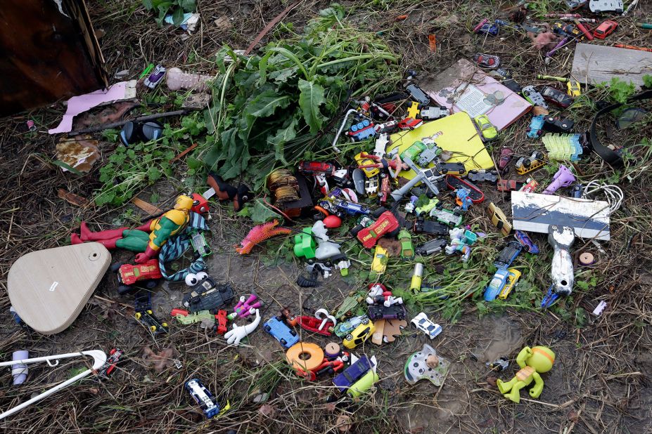 Toys were among the debris in Wellington.