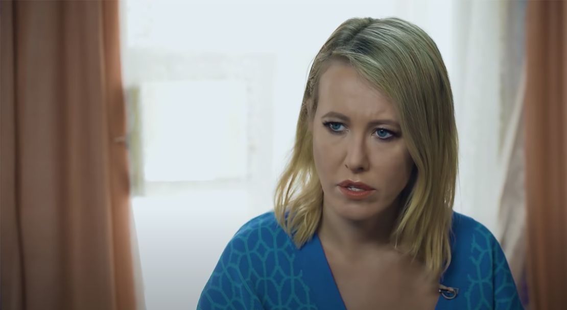 Sobchak, the daughter of a former St. Petersburg mayor who, after her father's death, found fame as a reality TV show host, posted the interview to YouTube on Monday.