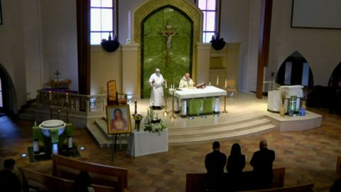 Xiaojie Tan's funeral Mass was celebrated Friday at the Catholic Church of St. Ann in Marietta, Georgia.