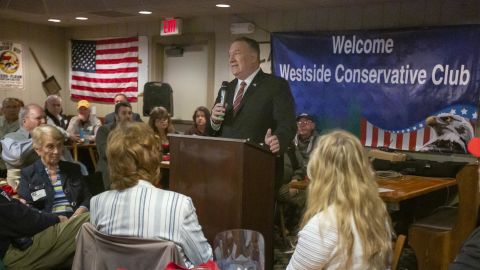 Mike Pompeo, the former US secretary of state, speaks during a breakfast with the Westside Conservative Club in Urbandale, Iowa, on Friday, March 26, 2021.