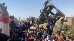 At least 32 people were killed and 66 injured after two trains collided in the Tahta district of the Upper Egypt governorate of Sohag, the Egyptian Ministry of Health said. CNN's Ben Wedeman reports.