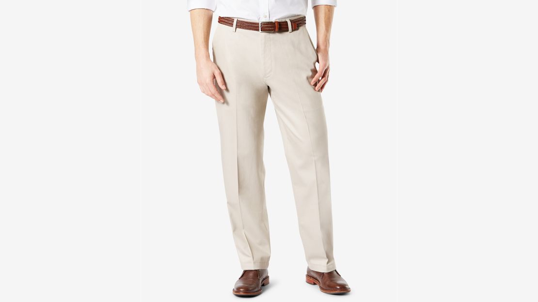 Dockers Signature Lux Cotton Relaxed Fit Creased Stretch Khaki Pants