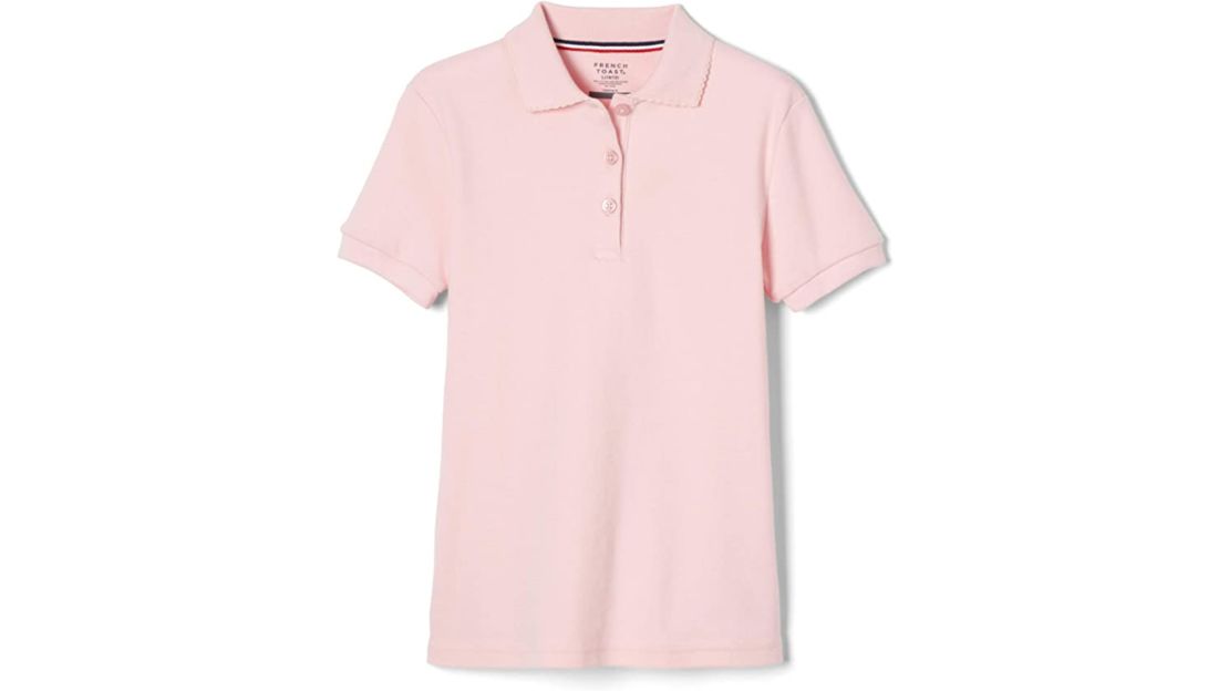  French Toast Short Sleeve Picot Collar Polo Shirt