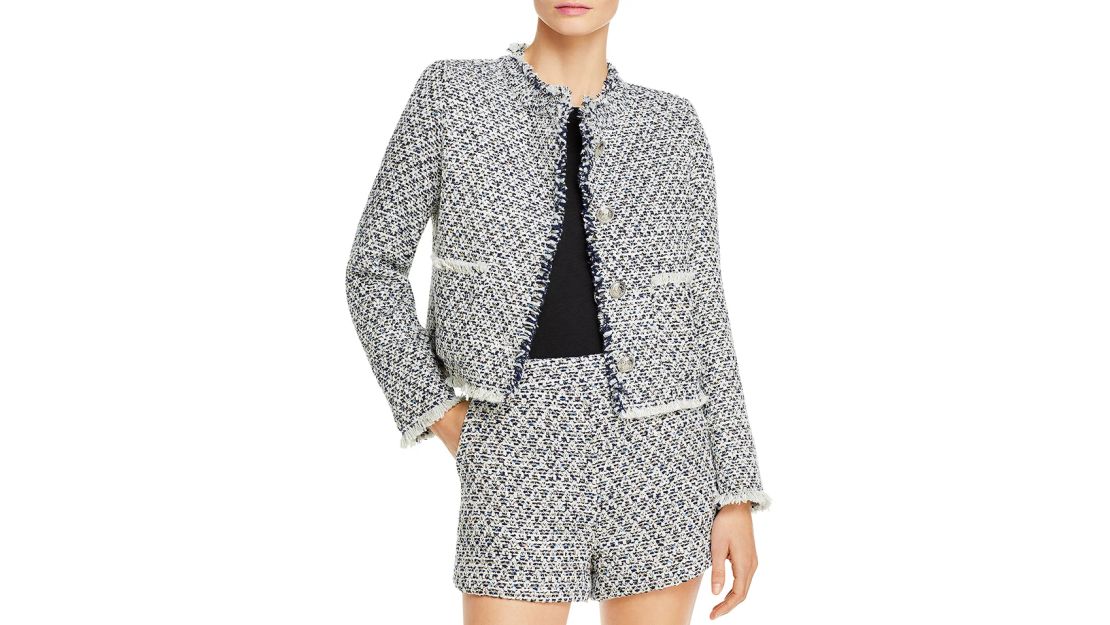 Aqua Tweed Cropped Jacket