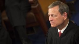 Chief Supreme Court Justice John Roberts listens as U.S. President Barack Obama delivers the State of the Union address to a joint session of Congress at the Capitol in Washington, D.C., U.S., on Tuesday, Jan. 12, 2016. 