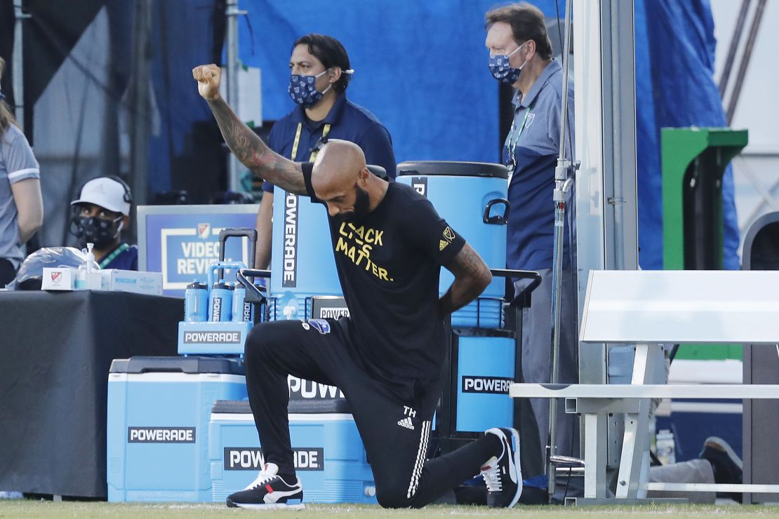 Thierry Henry took a knee back in July 2020 while he was head coach of Montreal Impact.