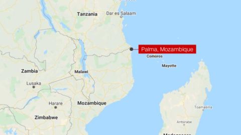 A map of northern Mozambique where the attack happened. 