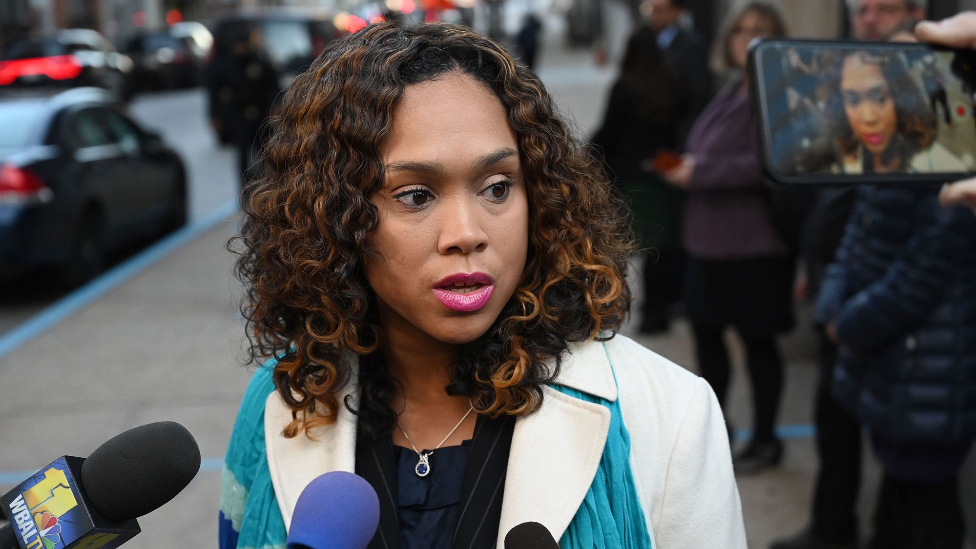 Baltimore City State's Attorney Marilyn Mosby speaks to the media on January 21, 2021.