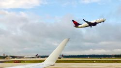 A Delta Airlines airplane takes off from Atlanta International Airport, Georgia on June 10, 2019. (Photo by Daniel SLIM / AFP)        (Photo credit should read DANIEL SLIM/AFP via Getty Images)