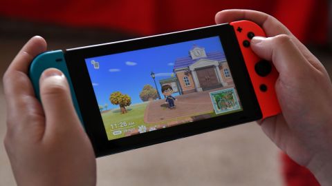 Pictured here: Someone playing Nintendo's "Animal Crossing" at home during the Covid-19 coronavirus lockdown.