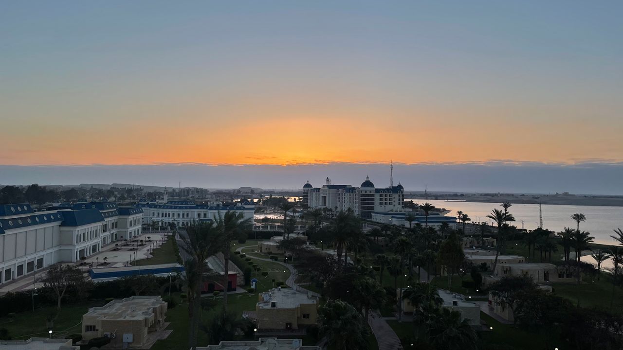 Sunrise over the canal city of Ismailia.