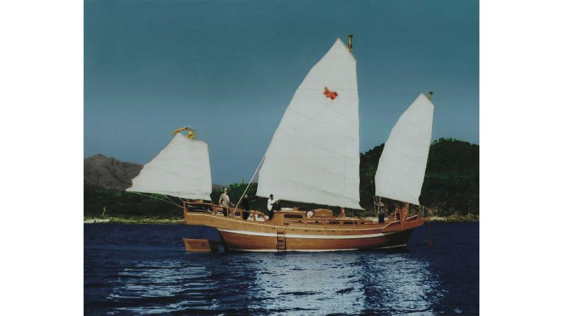<strong>Little Duck: </strong>Treadwell named the Chinese junk boat "Little Duck." In 1966, Fong, Treadwell and three other strangers  decided to sail Little Duck, pictured, from Hong Kong to California. 