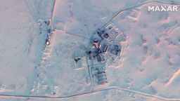 Overview of Nagurskoye 16 march 2021. Satellite image ©2021 Maxar Technologies