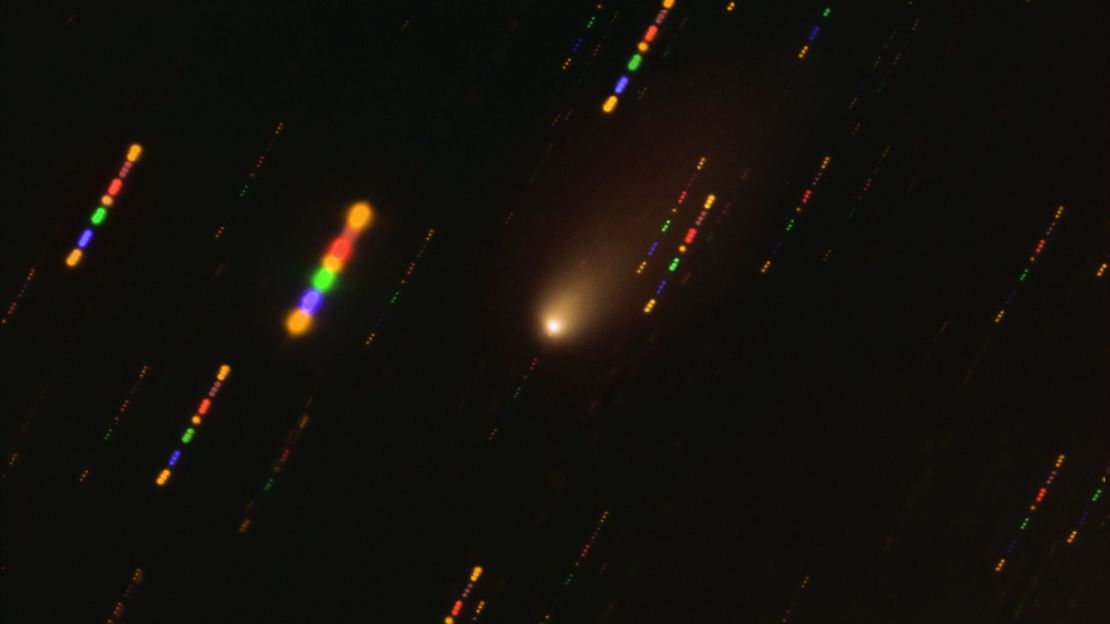 This image was taken using the ESO's Very Large Telescope in late 2019, when comet 2I/Borisov passed near the sun. The comet was traveling at 175,000 kilometers per hour (108,739 miles per hour), turning stars in the background into mere streaks of light. 