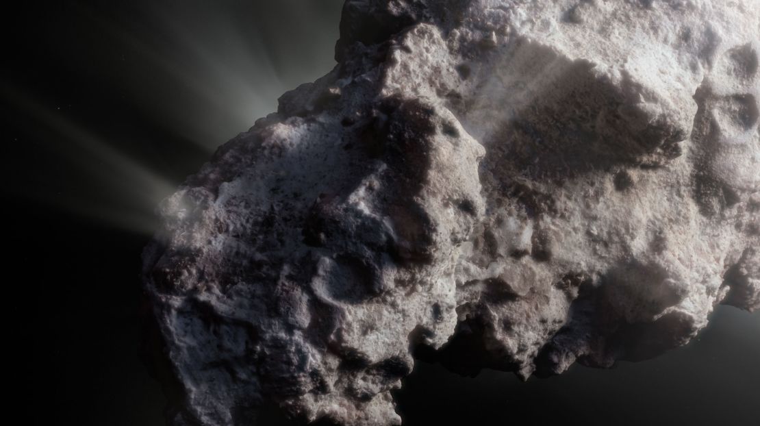 This artist's concept shows what the surface of the comet might look like. 