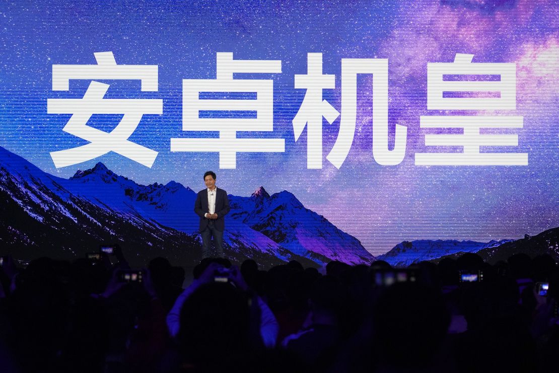 Lei Jun, founder and CEO of Xiaomi, attends a product launch event on March 29, 2021 in Beijing.